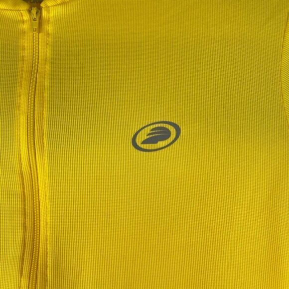 Ascis Mens Yellow Performance Quarter Zip Short Sleeve Comfort T Shirt Size M - Picture 2 of 7